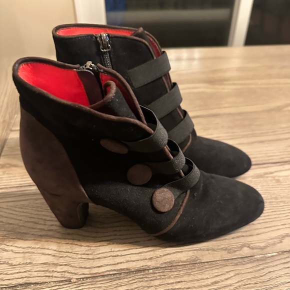 Pas De Rouge Black Suede Comfort Boots Size 39 - Picture 2 of 13